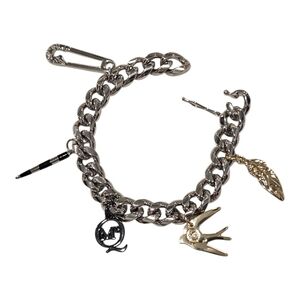 Alexander McQueen Multi-Tone Charm Cuban Chain Bracelet